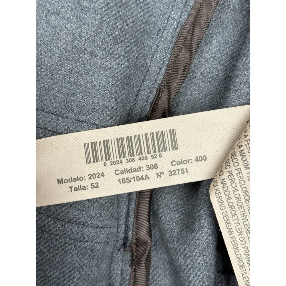 Massimo Dutti Mens 42 Blazer Blue Extra Fine Cotton Elbow Patch Bulgaria Jacket